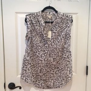 Grey Chiffon Sleeveless Top